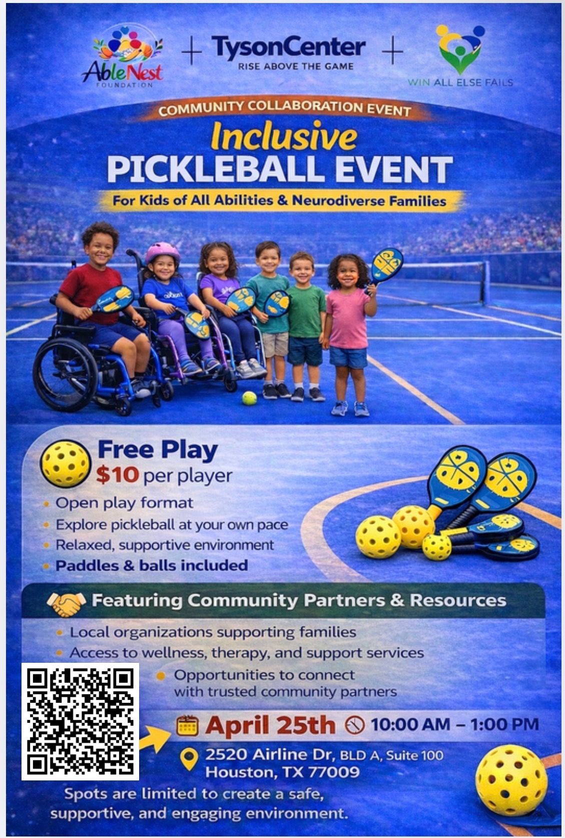 Inclusive Pickleball Event for All Spectrum Kids